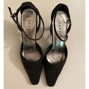 Parade Black Pointed Heel w/ Buckle Strap